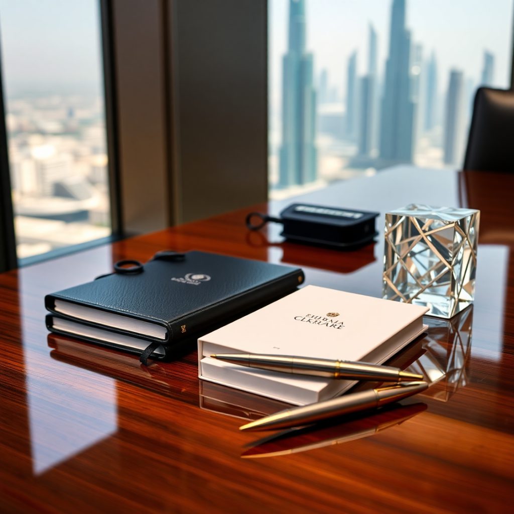 Corporate Gifts In Modern Desk Elegant Dubai Office