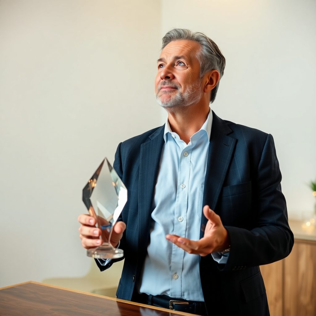 Person Holding A crystal Award | NSF